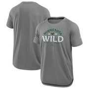 Men's Fanatics Heather Gray Minnesota Wild 2025 Stanley Cup Playoffs Authentic Pro Rink Performance T-Shirt